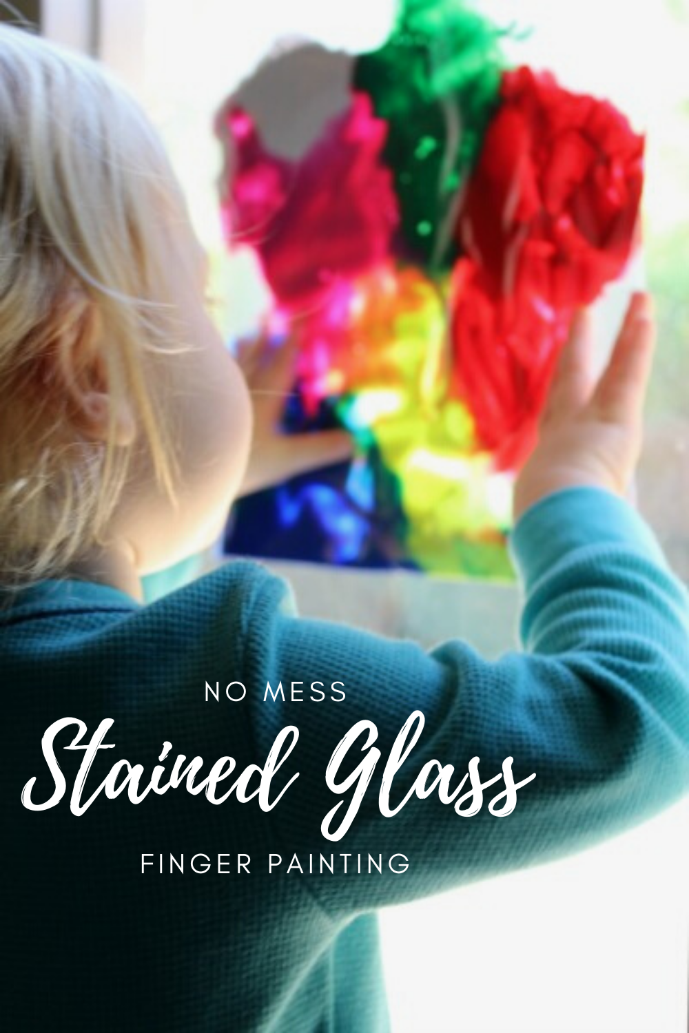 No Mess Stained Glass Finger Painting #diycrafting