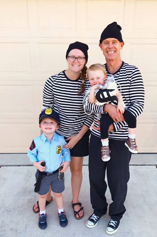 Cops and robbers family halloween costume DIY // Life Anchored
